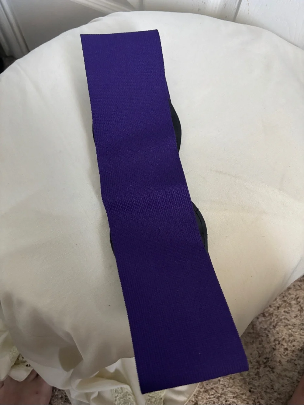1980s Stretchy Purple Belt with Statement Buckle